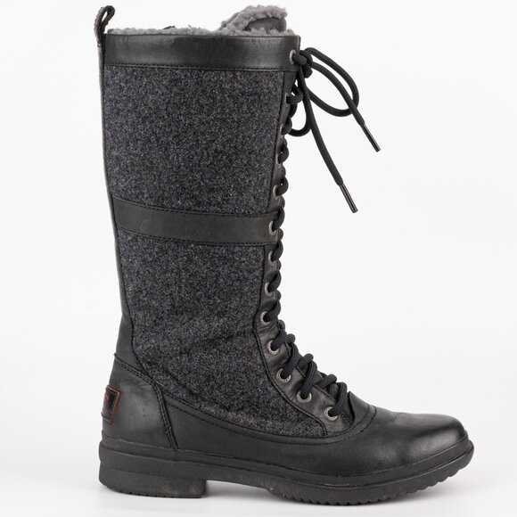UGG Elvia Waterproof Leather & Wool Lace Up Winter Boots Women's 7 - Picture 7 of 13